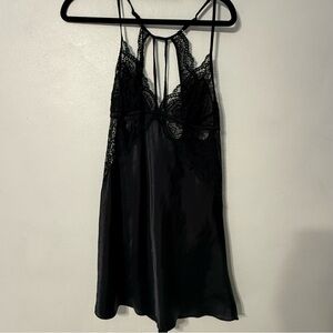 In Bloom Black Lace Baby Doll Teddy slip chemise